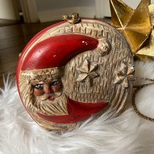 Timmy Woods Handmade Purse, Santa Claus Half Moon
